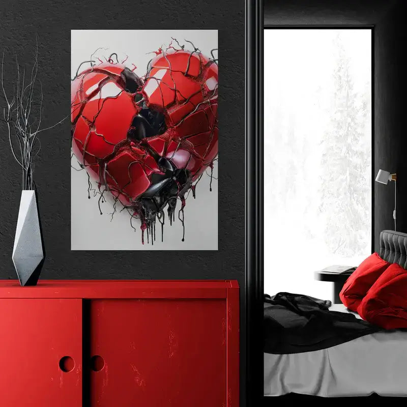 Exclusive limited edition metal print ‘Modern Artistic Heart Metal Print | Scratch & Fade Resistant Wall Art’, offering vibrant, high-gloss abstract art in a one-of-a-kind collectible format by Milton Wes Art.