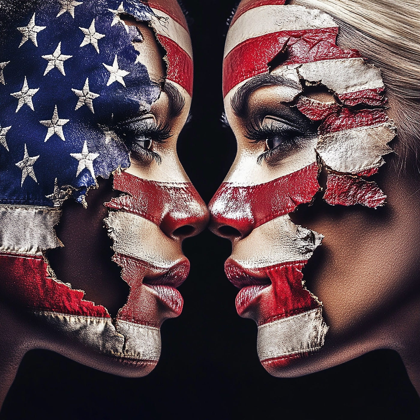 American Divide | Contemporary Framed Artwork, Harlem NYC by Corey Wesley, 24 × 36 in Framed Artwork contemporary artwork, Milton Wes Art. view 1