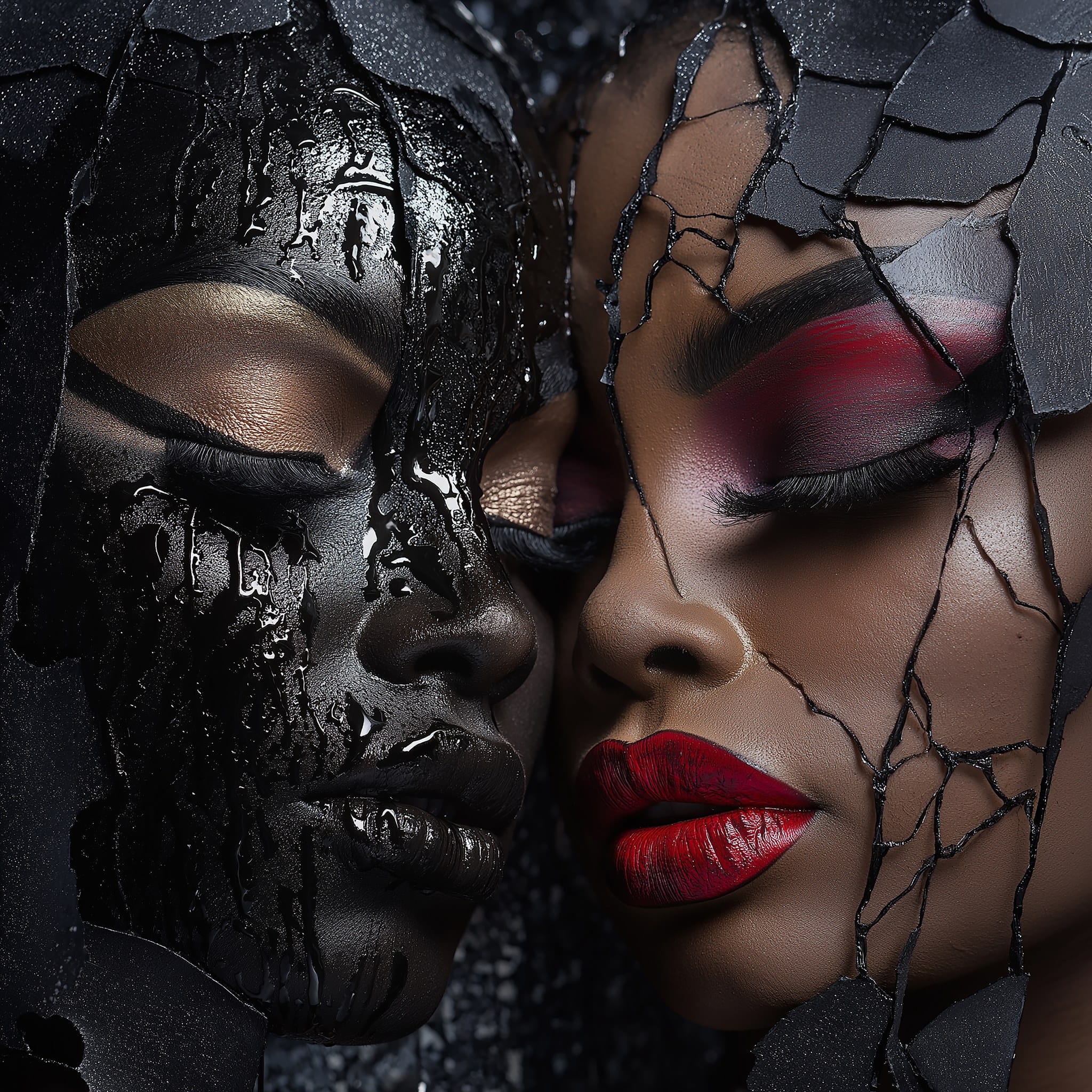 Black Beauty — one of one framed contemporary work by Harlem artist Corey Wesley, 18x24, Milton Wes Art, Harlem NYC