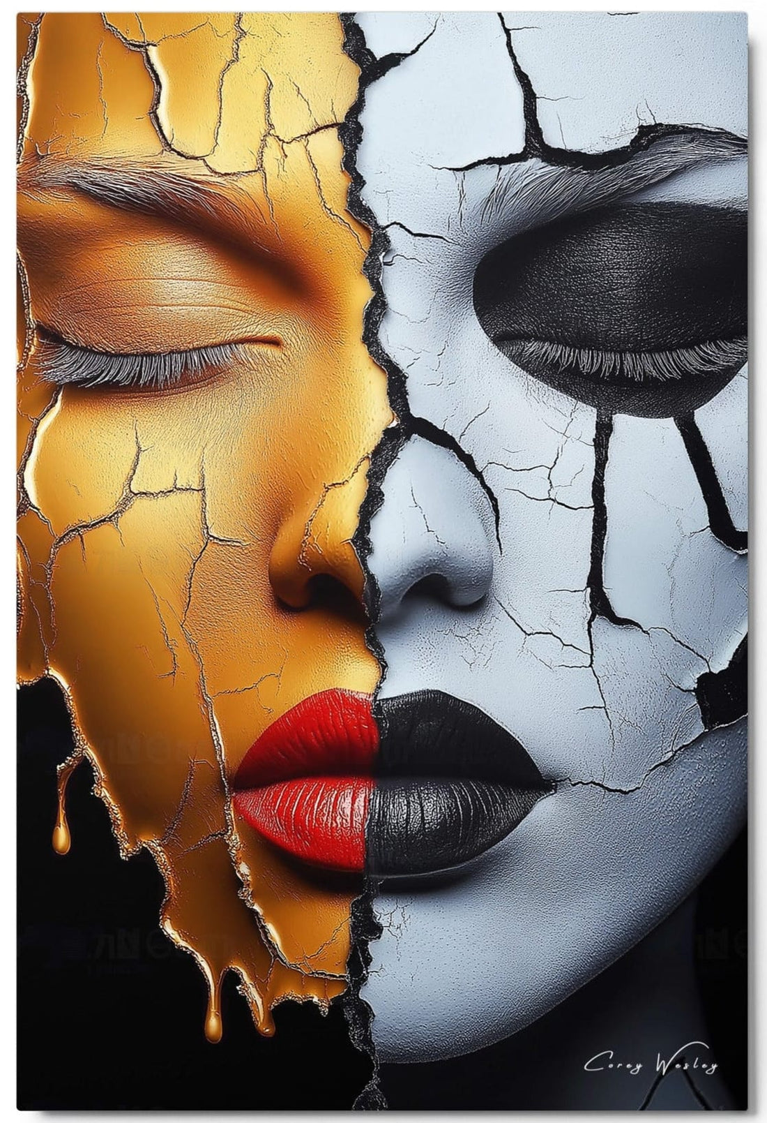 Opulence That Haunts, one-of-one aluminum artwork by Harlem artist Corey Wesley, 24x36, Milton Wes Art NYC