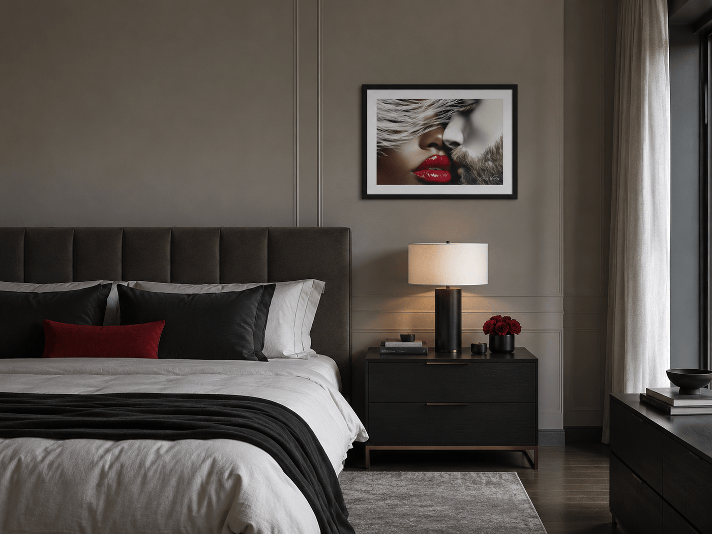 Passionate Lovers | One of One Contemporary Framed Wall Art, 24x18, Harlem NYC by Corey Wesley, 24 × 18 in Framed Artwork contemporary artwork, Milton Wes Art. view 2