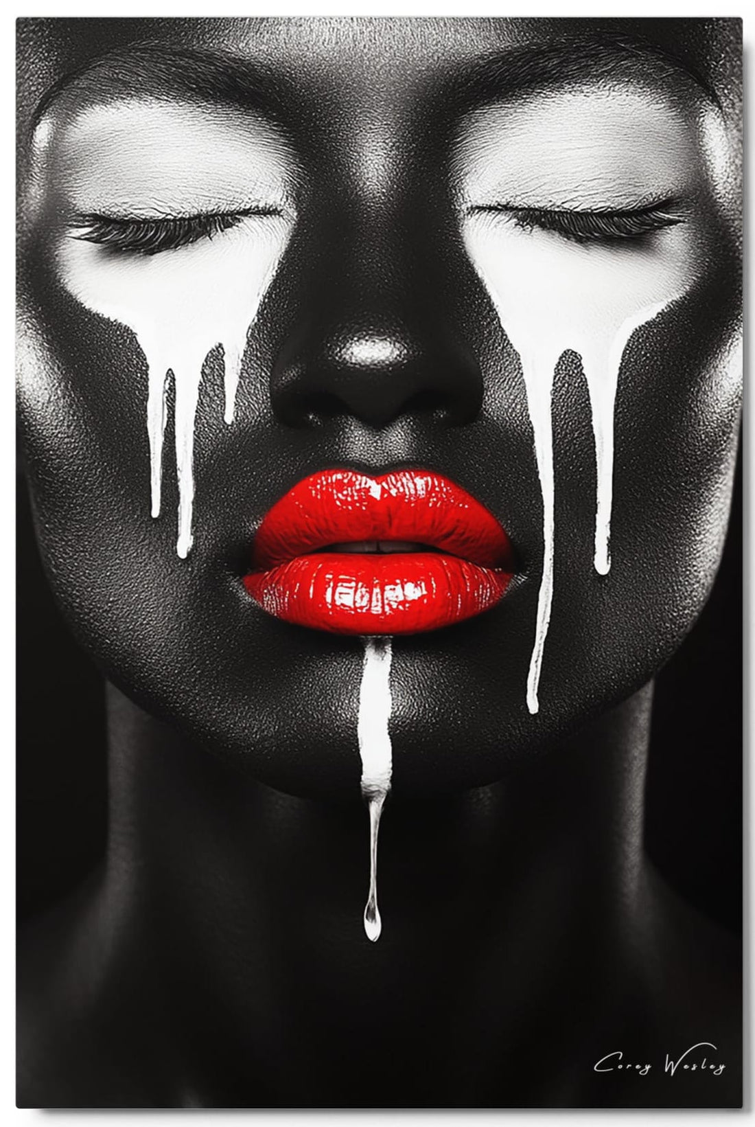 Poured Clean, one-of-one aluminum artwork by Harlem artist Corey Wesley, 24x36, Milton Wes Art NYC