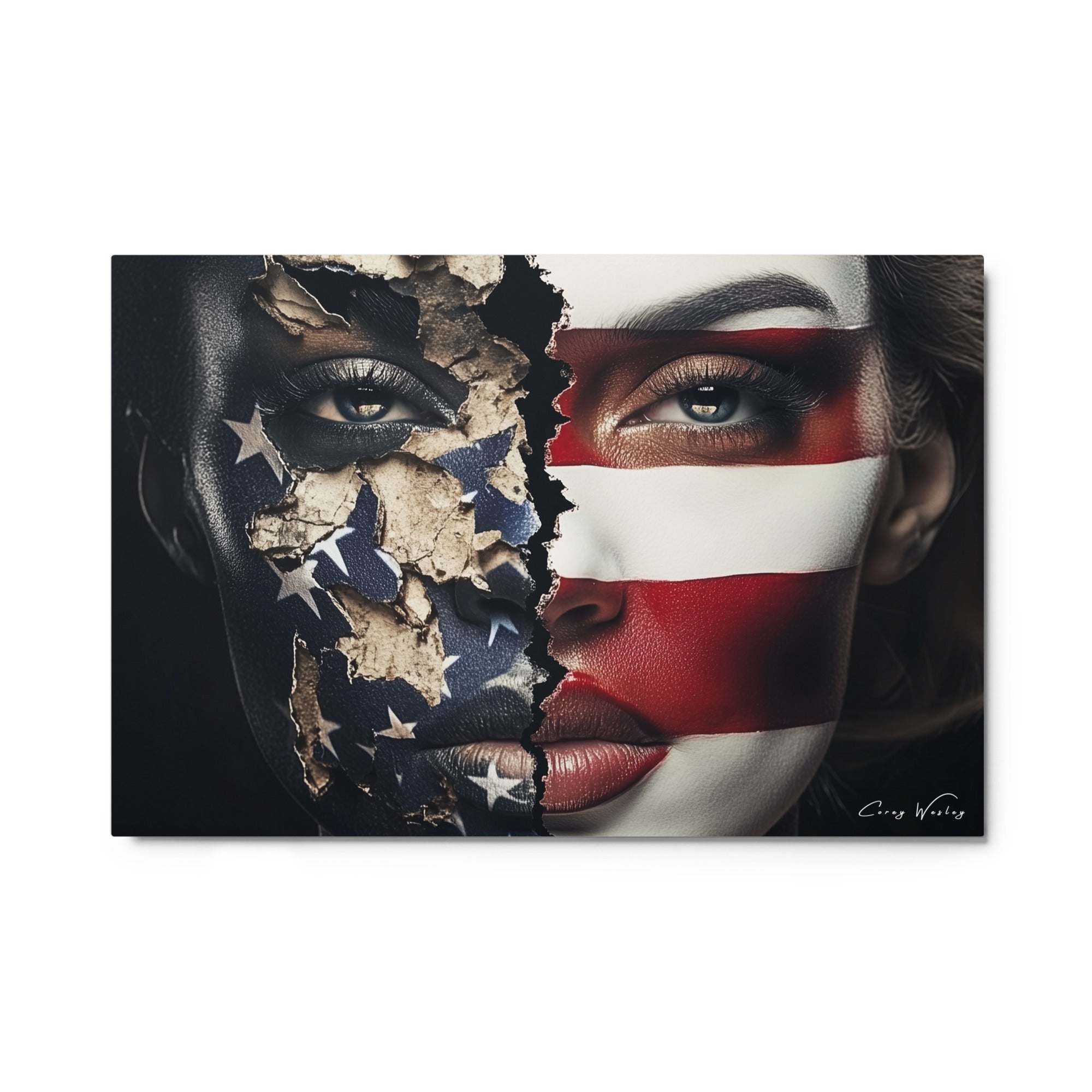 Fractured Promises luxury metal wall art by Corey Wesley, exclusive contemporary art for modern interiors