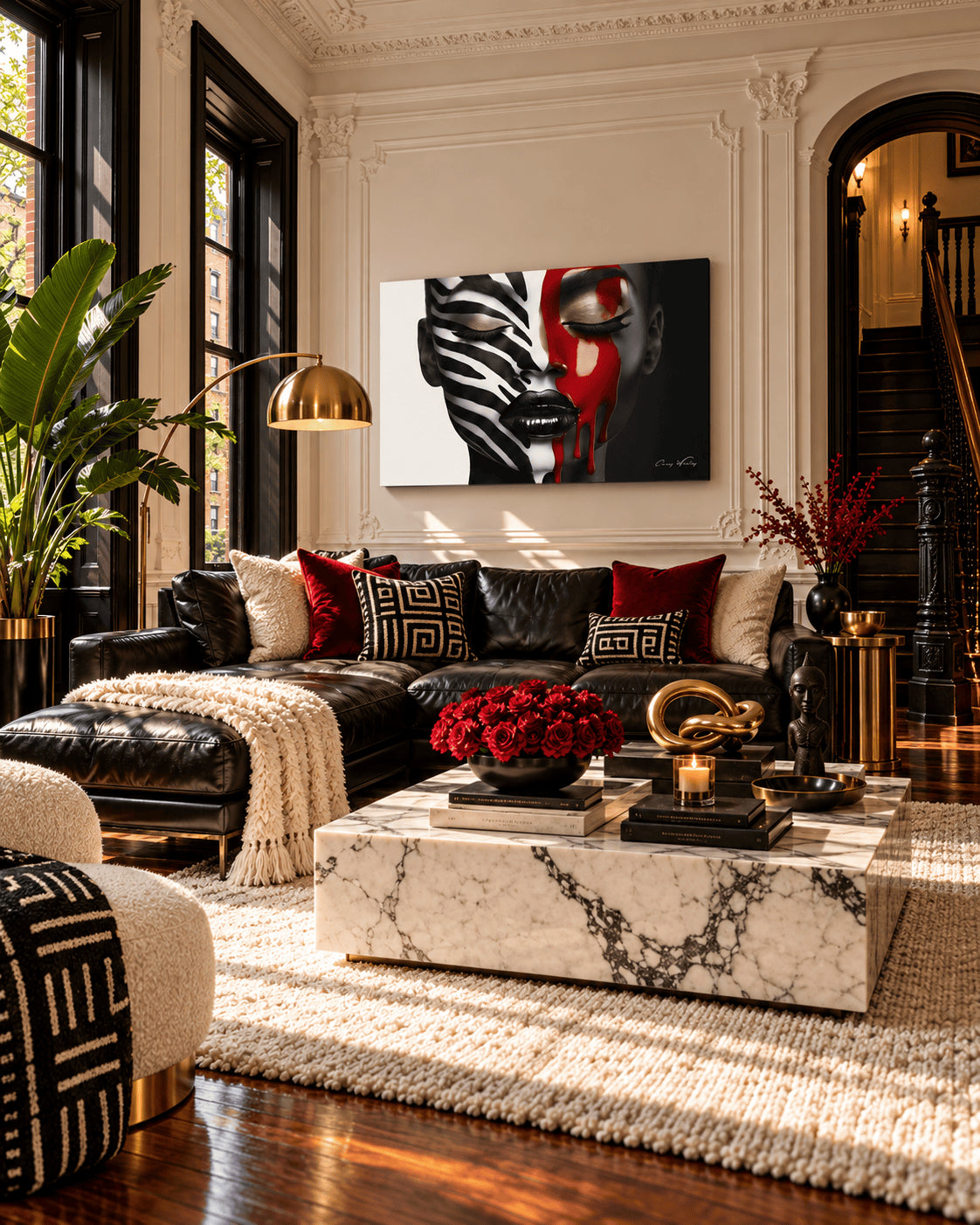 Red Silence, Black Truth by Corey Wesley, 36 × 24 in High-gloss aluminum contemporary artwork, Milton Wes Art. view 2