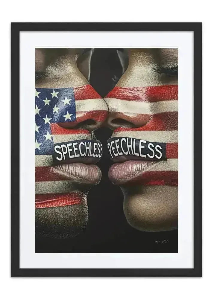 Speechless America by Corey Wesley, 24 × 36 in Framed Artwork contemporary artwork, Milton Wes Art. view 2