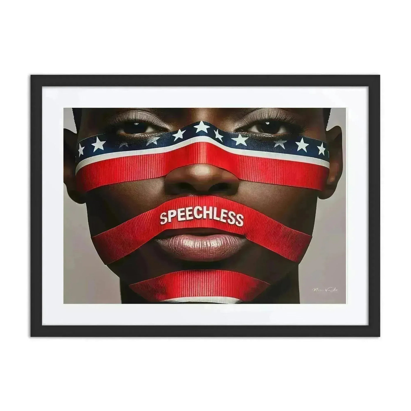 Speechless | One of One Contemporary Framed Wall Art, 24x18, Harlem NYC by Corey Wesley, 24 × 18 in Framed Artwork contemporary artwork, Milton Wes Art. view 1