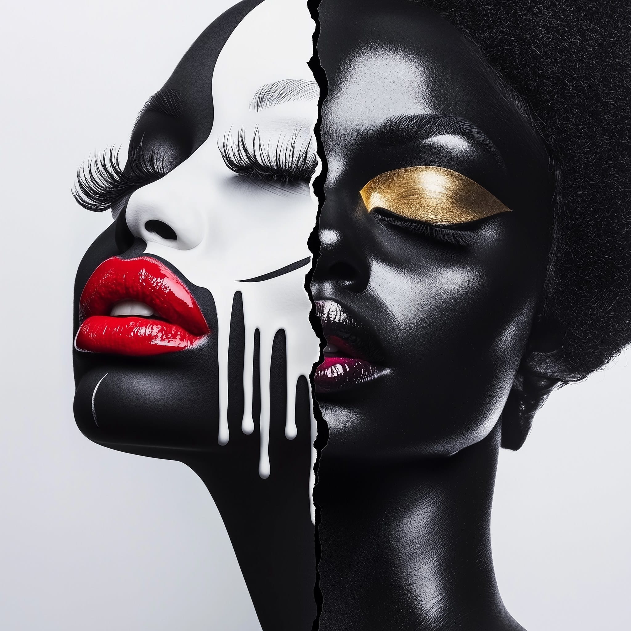 The Face That Trauma Built — one of one framed contemporary work by Harlem artist Corey Wesley, 24x36, Milton Wes Art, Harlem NYC