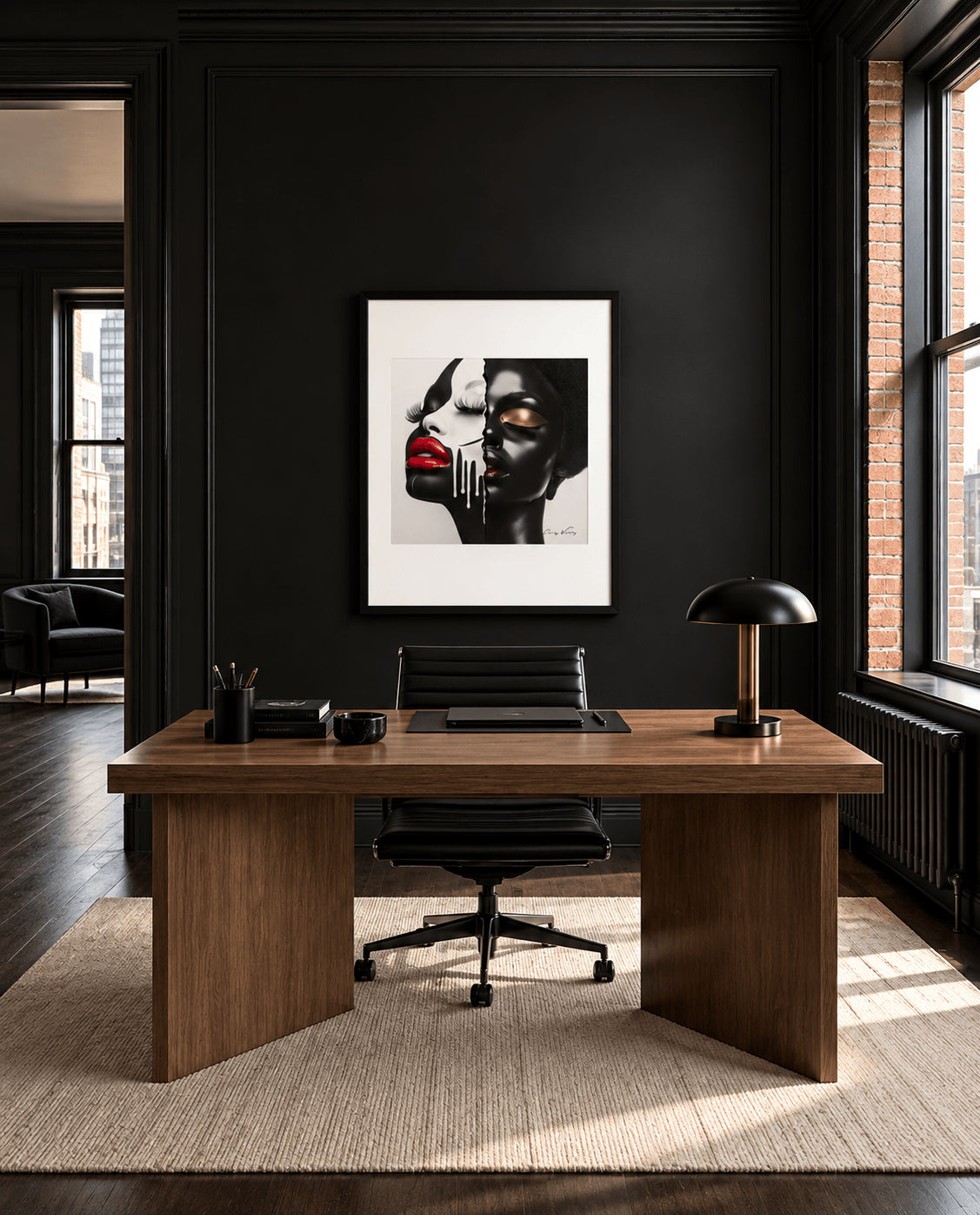 The Face That Trauma Built by Corey Wesley, 24 × 36 in Framed Artwork contemporary artwork, Milton Wes Art. view 2