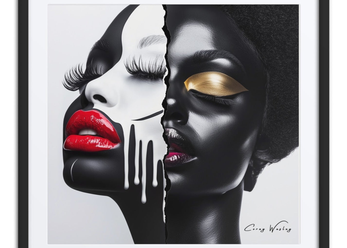 The Face That Trauma Built 24x36 original framed artwork by Harlem artist Corey Wesley