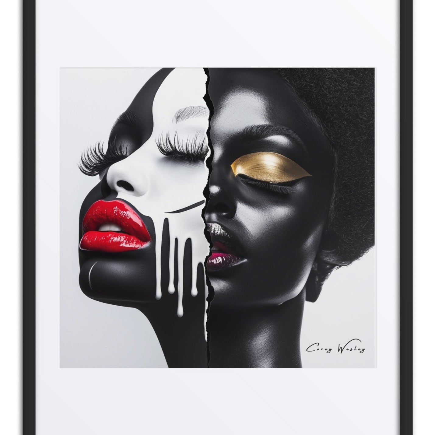 The Face That Trauma Built 24x36 original framed artwork by Harlem artist Corey Wesley