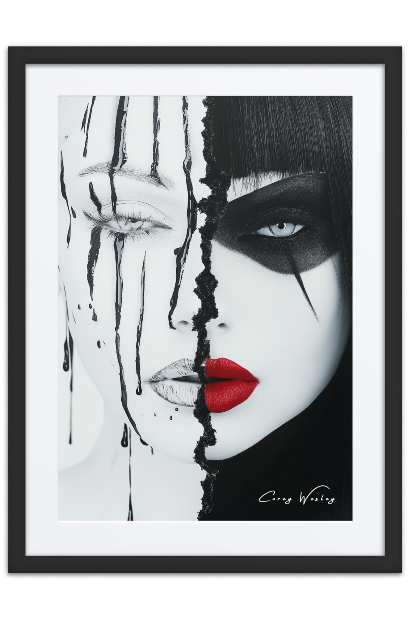 The Villain They Made by Corey Wesley, 24 × 36 in Framed Artwork contemporary artwork, Milton Wes Art. view 2