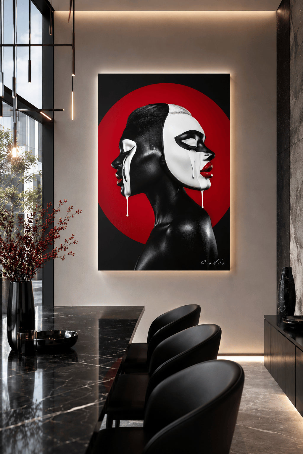 Two-Faced by Corey Wesley, 24 × 36 in High-gloss aluminum contemporary artwork, Milton Wes Art. view 2