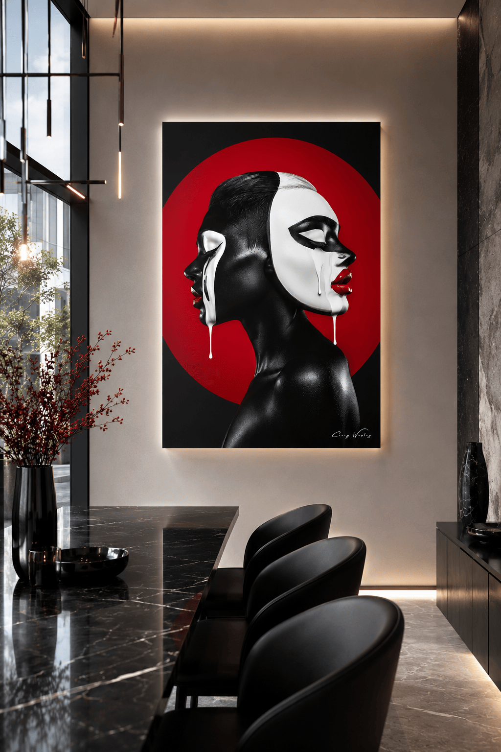 Two-Faced | One of One Contemporary Archival Aluminum Wall Art, 24x36, Harlem NYC by Corey Wesley, 24 × 36 in High-gloss aluminum contemporary artwork, Milton Wes Art. view 2