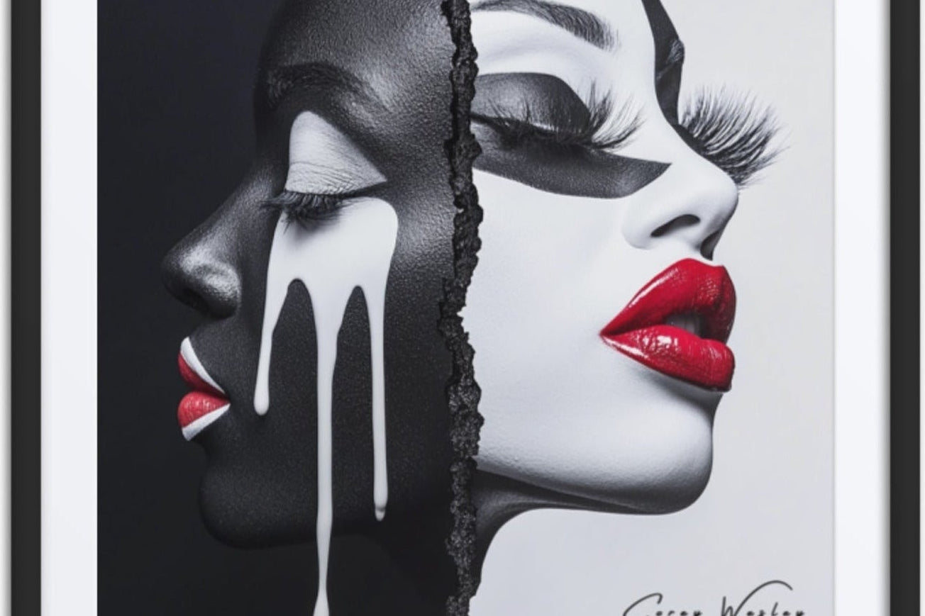 Two Truths, One Body — one of one framed artwork by Harlem artist Corey Wesley, 24x36, Milton Wes Art NYC
