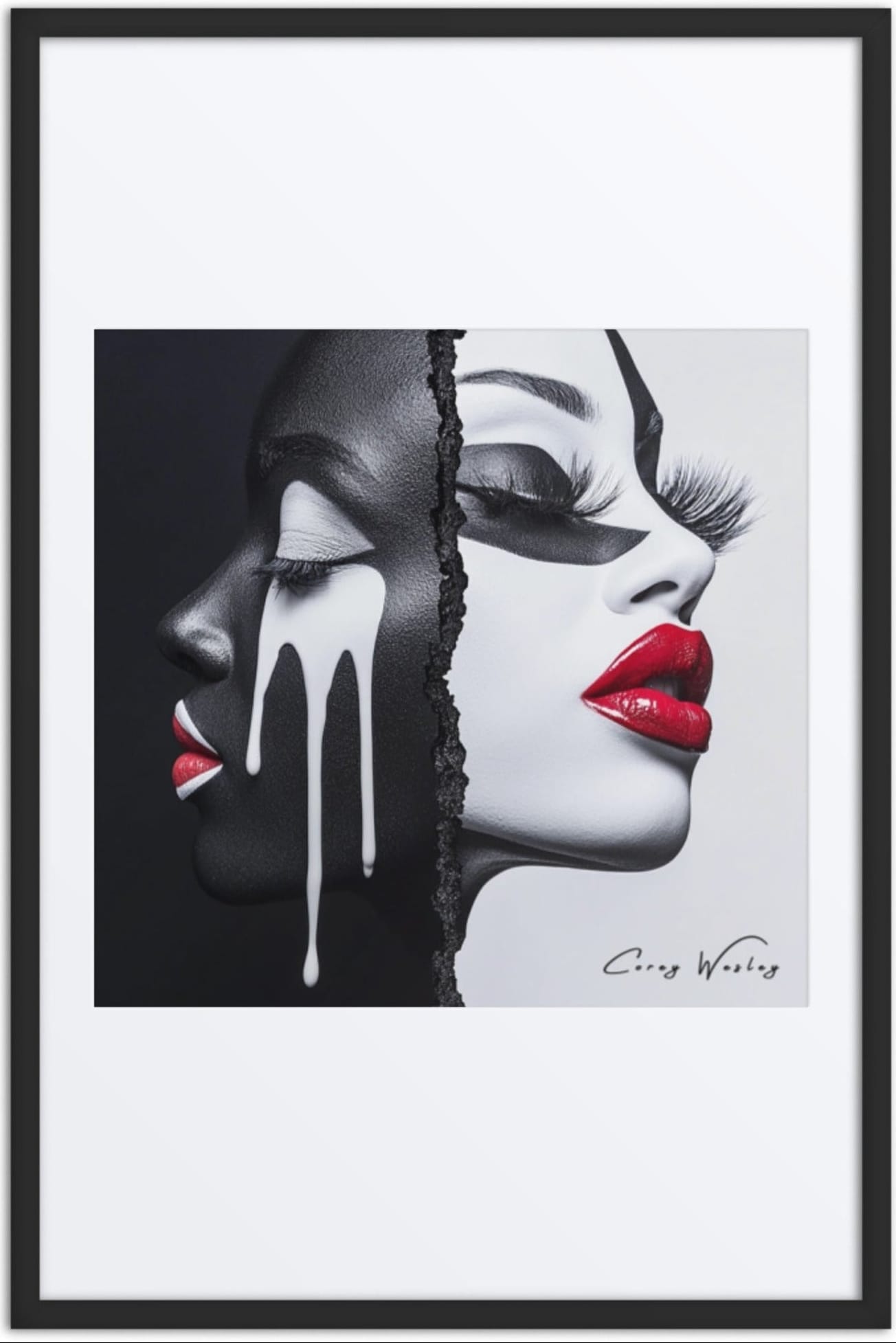 Two Truths, One Body | Contemporary Framed Artwork, Harlem NYC by Corey Wesley, 24 × 36 in Framed Artwork contemporary artwork, Milton Wes Art. view 3