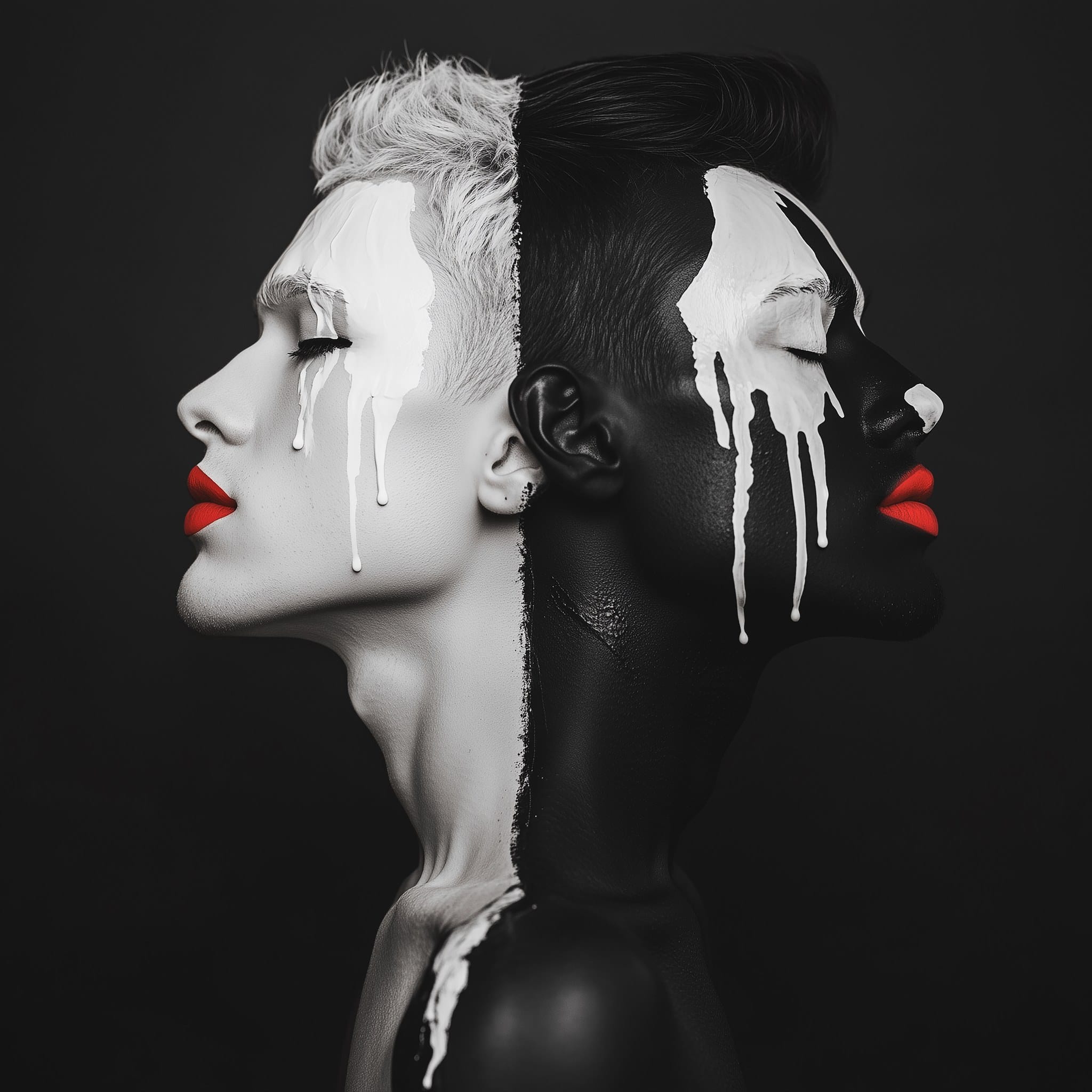 Duality Pain — one of one framed contemporary work by Harlem artist Corey Wesley, 24x36, Milton Wes Art, Harlem NYC