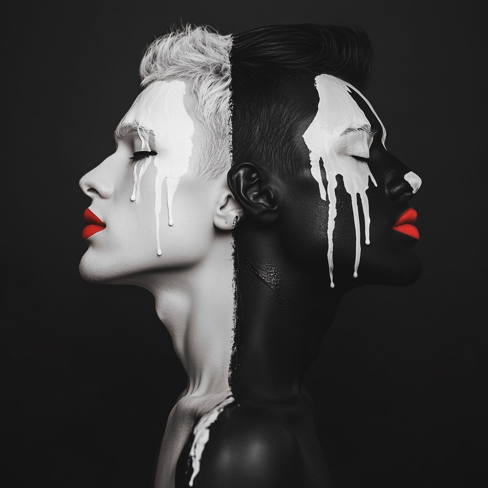 Duality Pain — one of one framed contemporary work by Harlem artist Corey Wesley, 24x36, Milton Wes Art, Harlem NYC