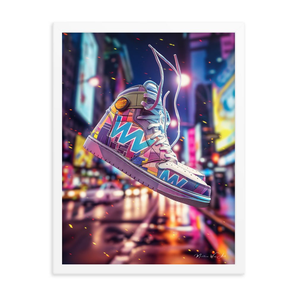 Neon Sneaker Canvas Print - Vibrant Streetwear-Inspired Wall Art - Milton Wes Art Wall Art