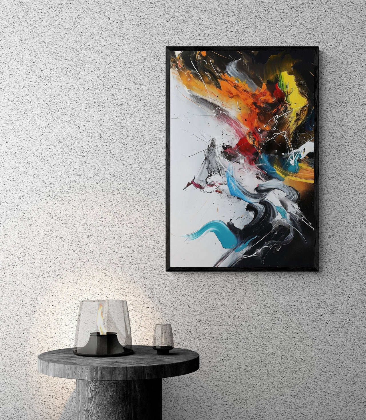 Vibrant Euphoria - Framed Abstract Canvas Art Print" - Milton Wes Art Wall Art