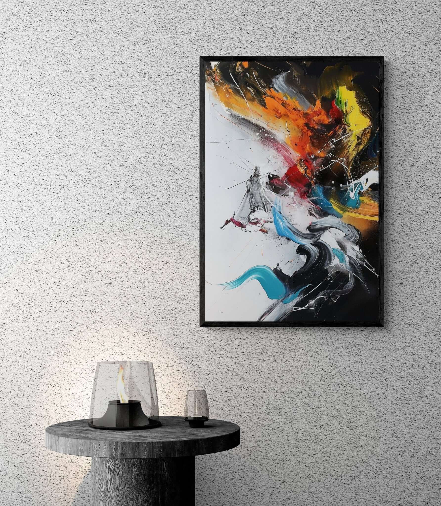 Modern abstract wall art ‘Vibrant Euphoria | Bold Abstract Canvas Art’, showcasing a powerful blend of African heritage and contemporary style by Milton Wes Art