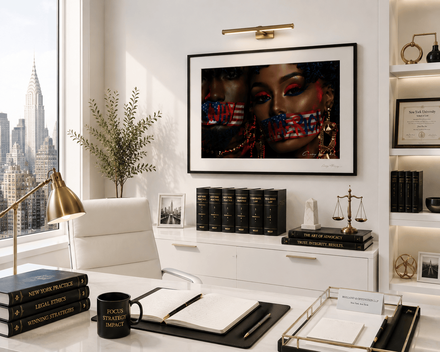 Why America by Corey Wesley, 24 × 18 in Framed Artwork contemporary artwork, Milton Wes Art. view 2