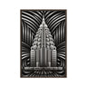 Contemporary deco art ‘Monochrome Art Deco Skyscraper Framed Canvas’, featuring sleek, modern design elements that enhance any space with a bold, artistic statement by Milton Wes Art.