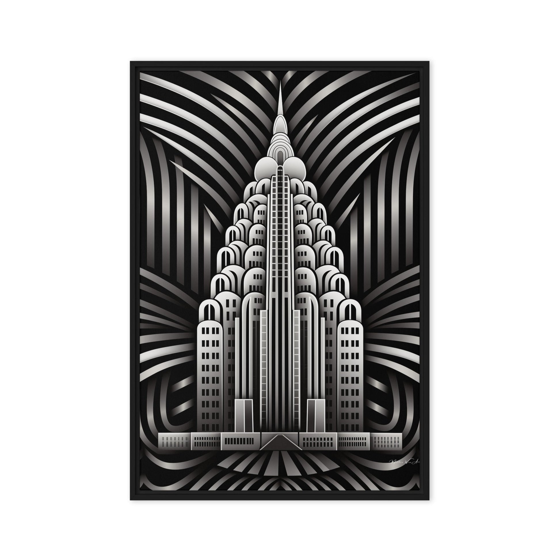 Chrysler Building Summit: Art Deco Masterpiece - Framed Canvas Print - Milton Wes Art
