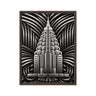 Contemporary deco art ‘Monochrome Art Deco Skyscraper Framed Canvas’, featuring sleek, modern design elements that enhance any space with a bold, artistic statement by Milton Wes Art.