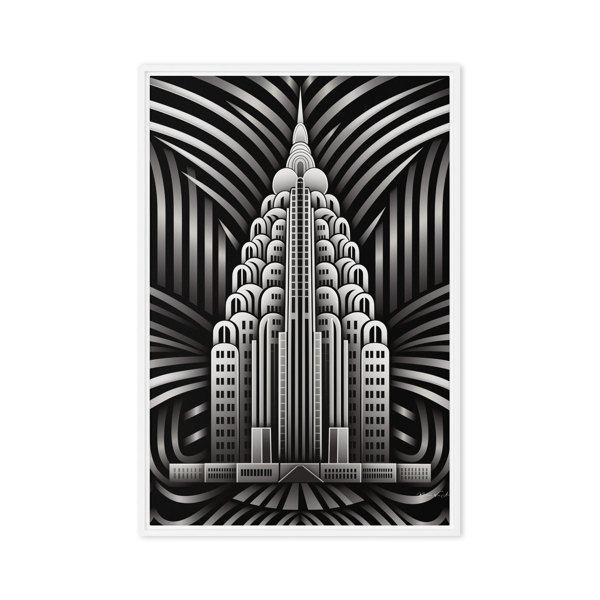 Chrysler Building Summit: Art Deco Masterpiece - Framed Canvas Print - Milton Wes Art