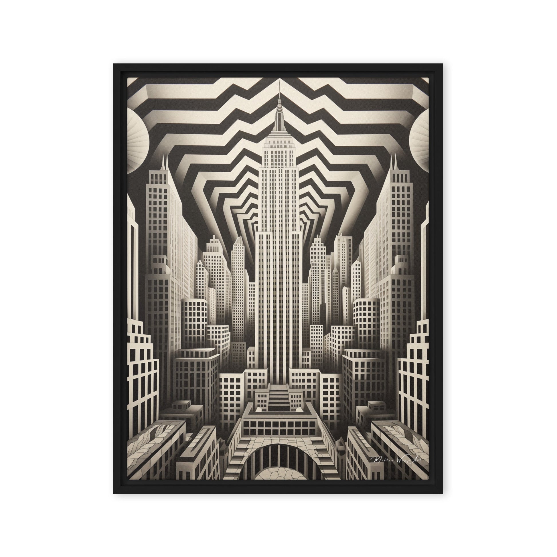 New York City Op Art Canvas Print - Capturing Optical Illusions - Milton Wes Art Framed Wall Art