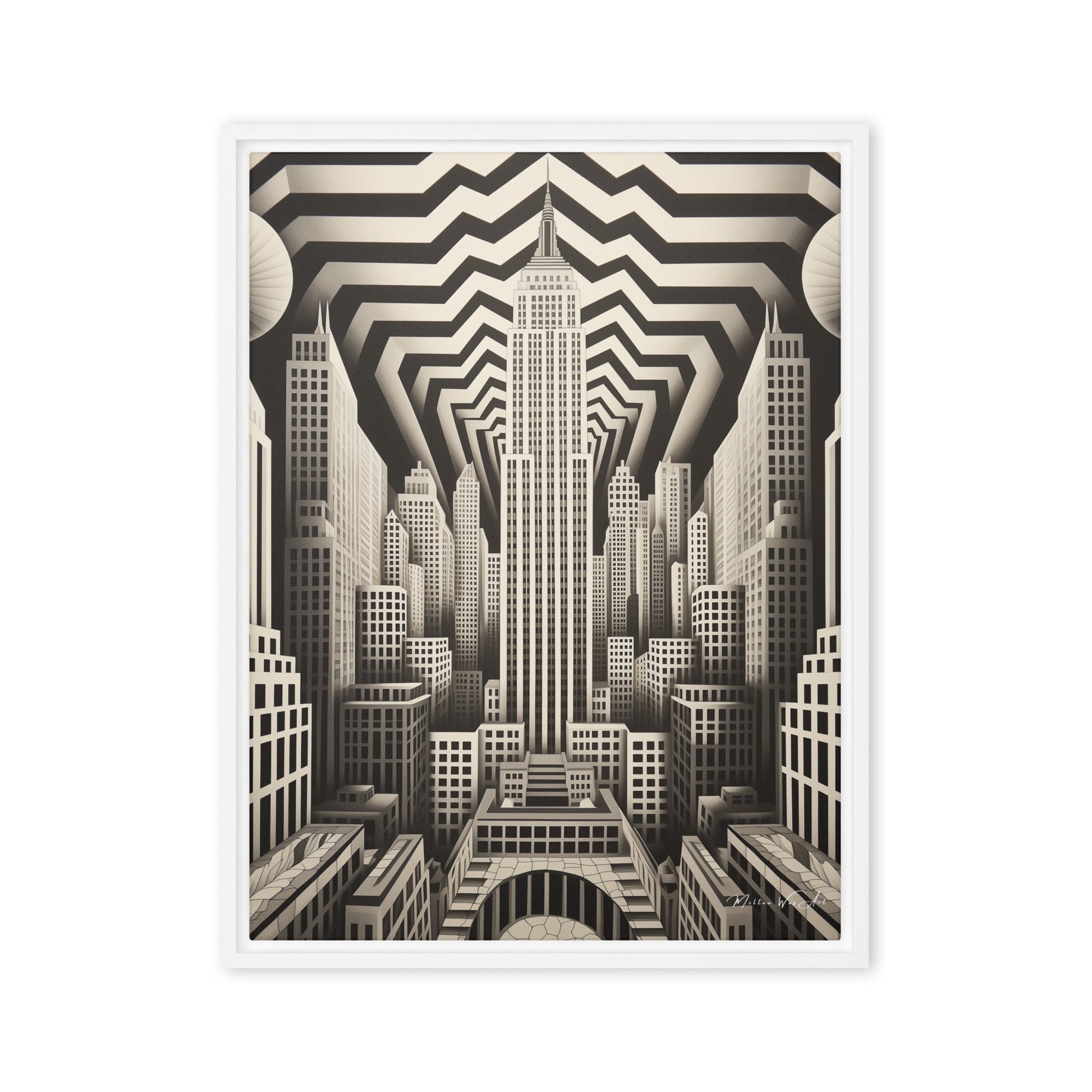 New York City Op Art Canvas Print - Capturing Optical Illusions - Milton Wes Art Framed Wall Art