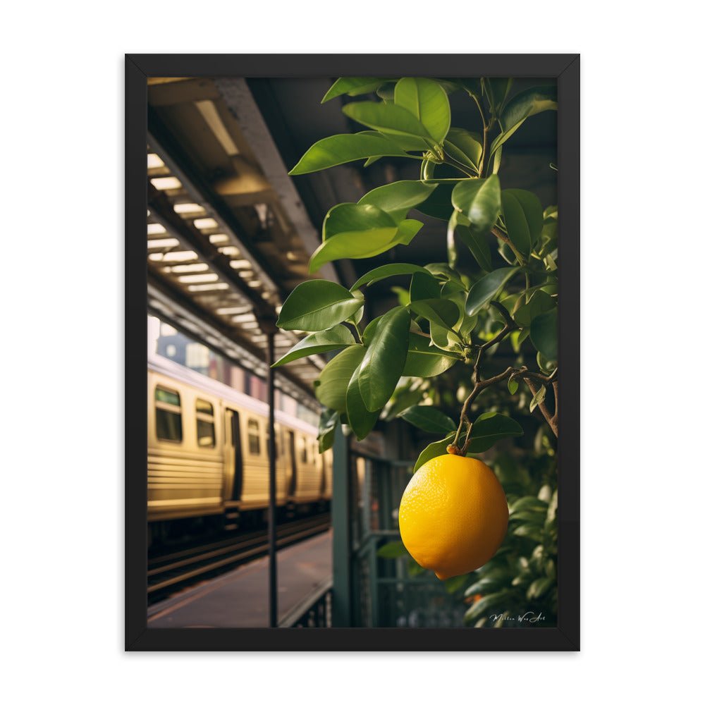 Urban Citrus Serenity - Framed Poster Print Lemon Tree Poster - Milton Wes Art Framed Wall Art