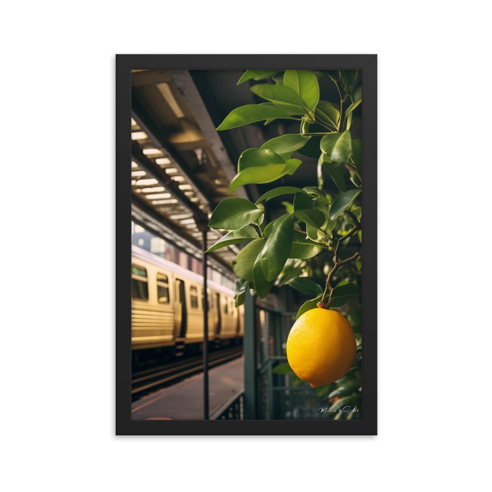 Urban Citrus Serenity - Framed Poster Print Lemon Tree Poster - Milton Wes Art Framed Wall Art