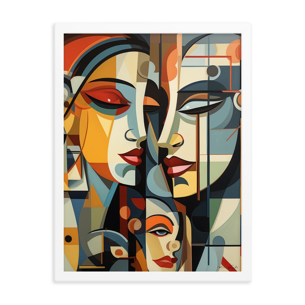 Captivating Cubist Elegance: Framed Print Celebrating Timeless Beauty - Milton Wes Art Posters, Prints, & Visual Artwork