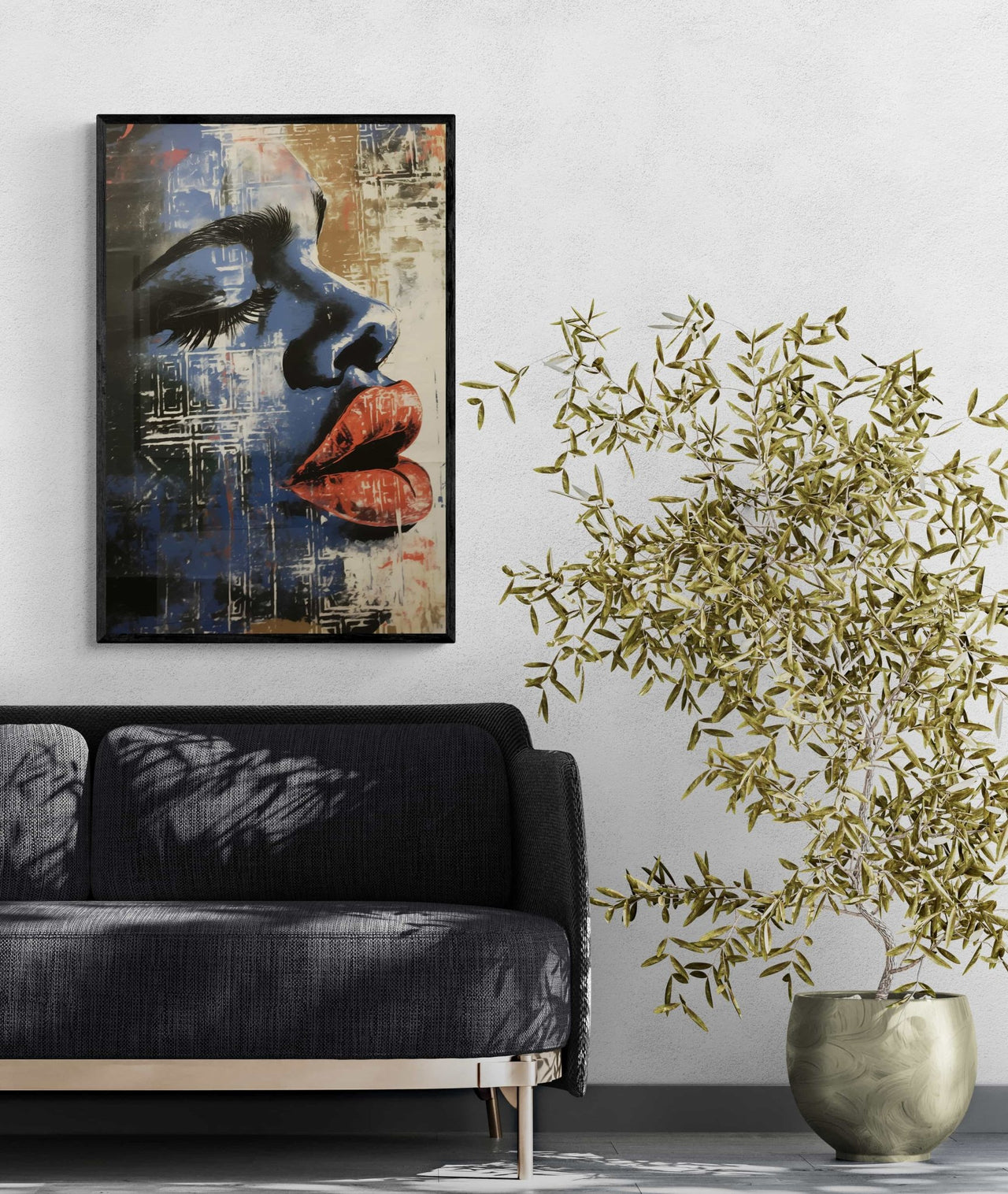 Soulful Serenity: Framed Canvas Print of Meditative African-American Woman - Milton Wes Art Posters, Prints, & Visual Artwork