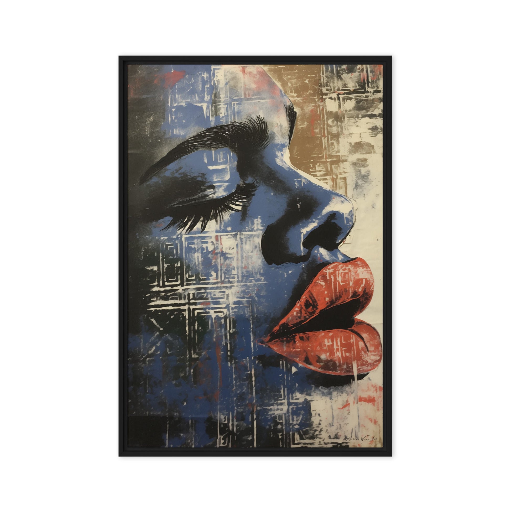 Soulful Serenity: Framed Canvas Print of Meditative African-American Woman - Milton Wes Art Posters, Prints, & Visual Artwork
